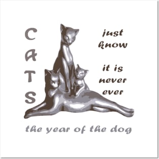 Cats Just Know It Is Never Ever The Year Of The Dog Posters and Art